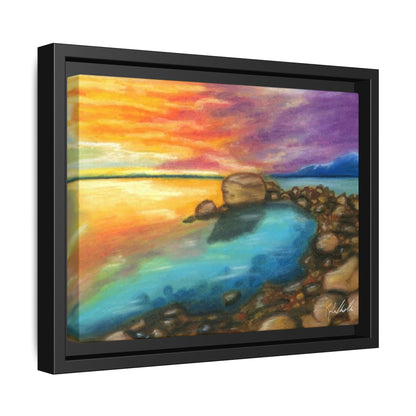 Sunset Ocean Beach Framed Wall Art