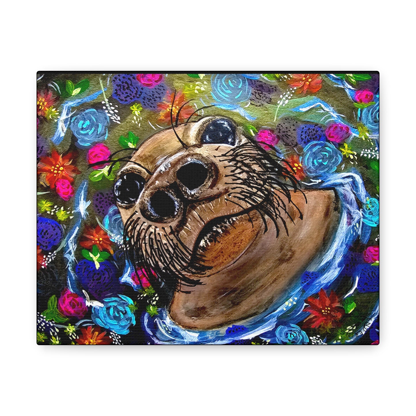 Flower Seal Canvas Gallery Wraps