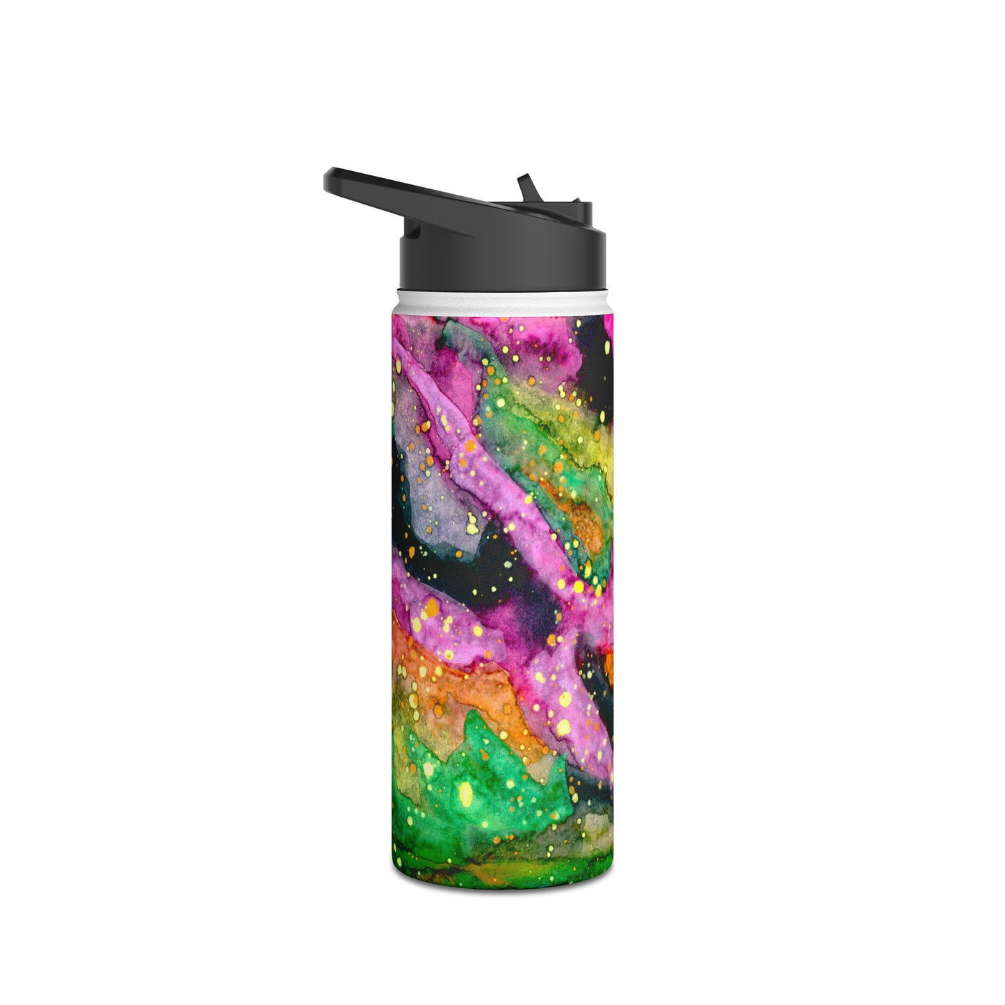 Neon Galaxy Stainless Steel Water Bottle, Standard Lid