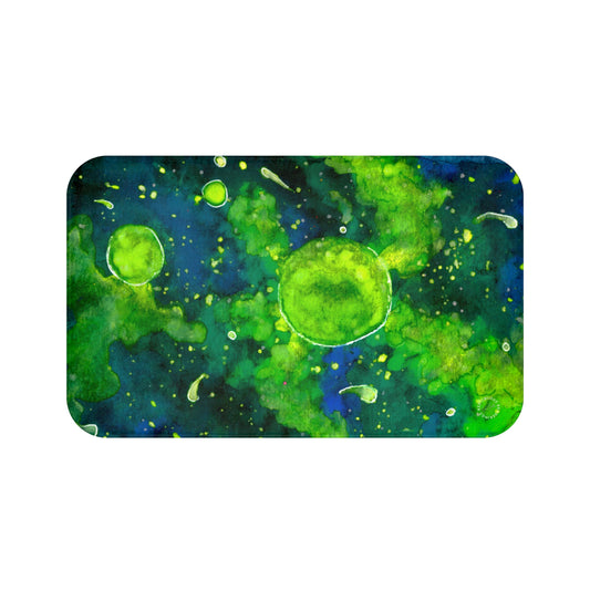 Green Galaxy Bath Mat  Anti-Slip, 100% Microfiber Rug- Home & Bathroom Supplies