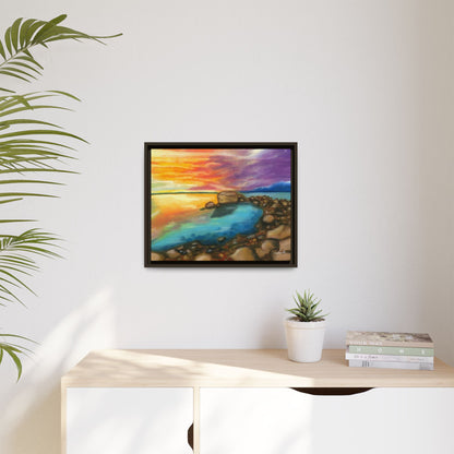 Sunset Ocean Beach Framed Wall Art