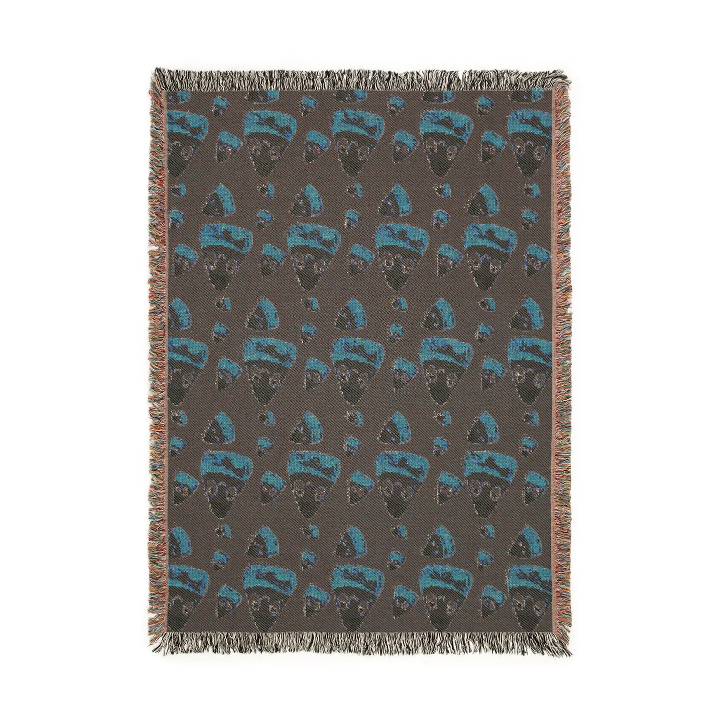 Candy Corn Emoji Woven Blanket — Halloween Cozy Throw with Playful Candy Corn Pattern