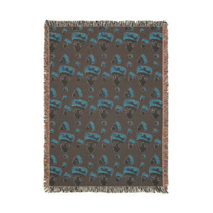 Candy Corn Emoji Woven Blanket — Halloween Cozy Throw with Playful Candy Corn Pattern