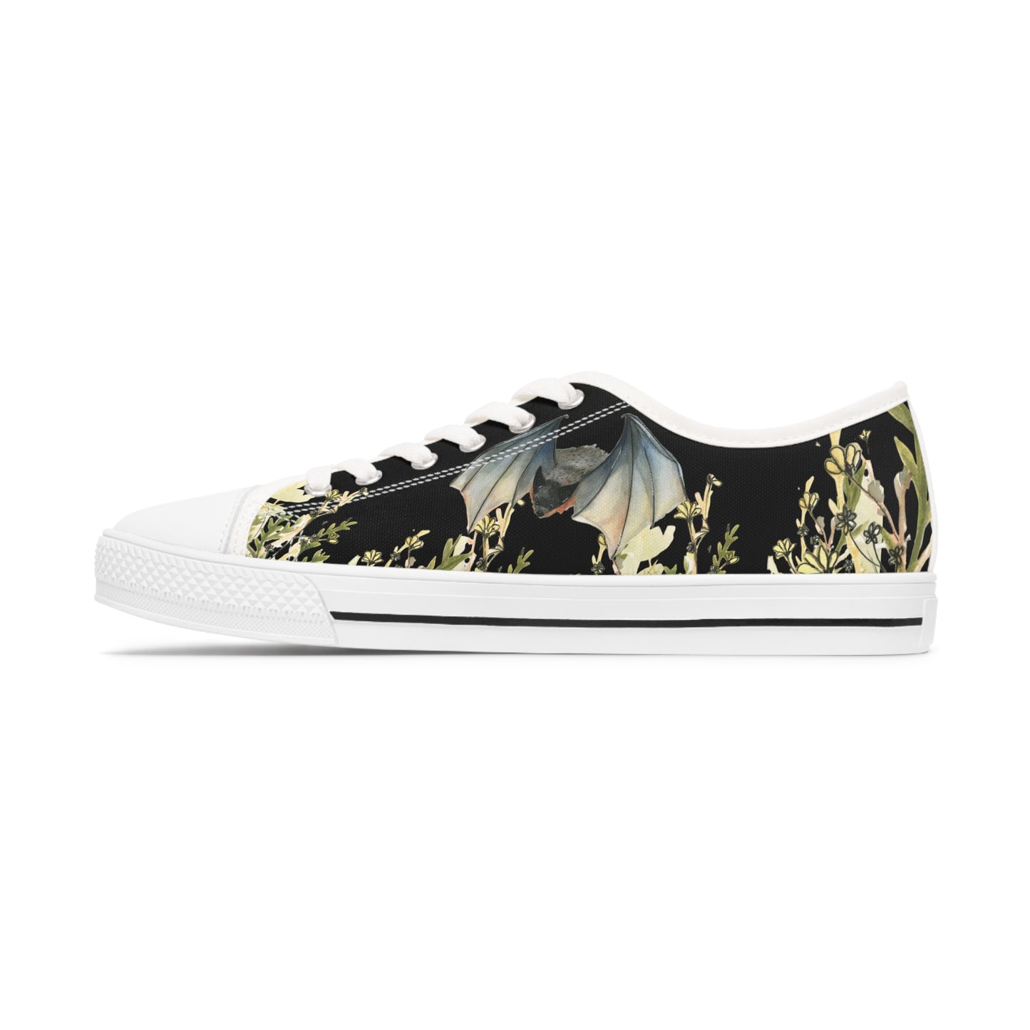 Black Bat Printed Unisex Classic Low Top Sneaker Shoes