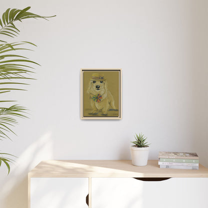 Weiner Dog in Hat Framed Wall Art