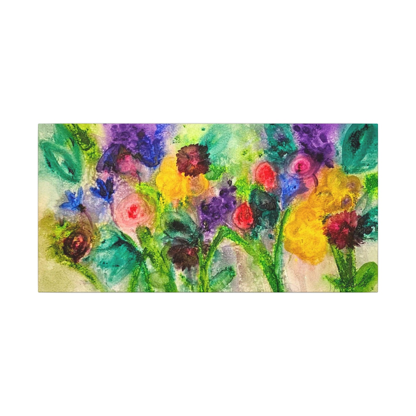 Abstract Flowers Canvas Gallery Wrap