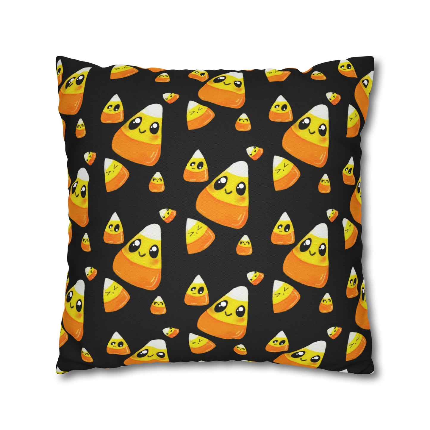 Cute Candy Corn Pattern Pillowcase — Halloween Decorative Throw Pillow Cover