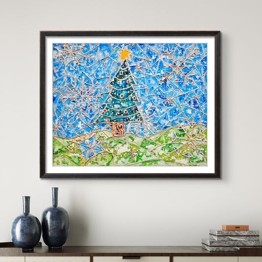 Stained Glass Christmas Tree 8x10 Museum Grade Fine Art Print