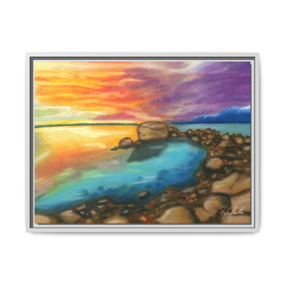 Sunset Ocean Beach Framed Wall Art