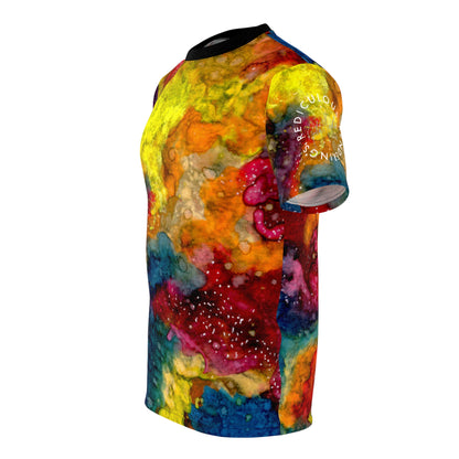 Abstract Color Explosion Tee — Vibrant All-Over Print