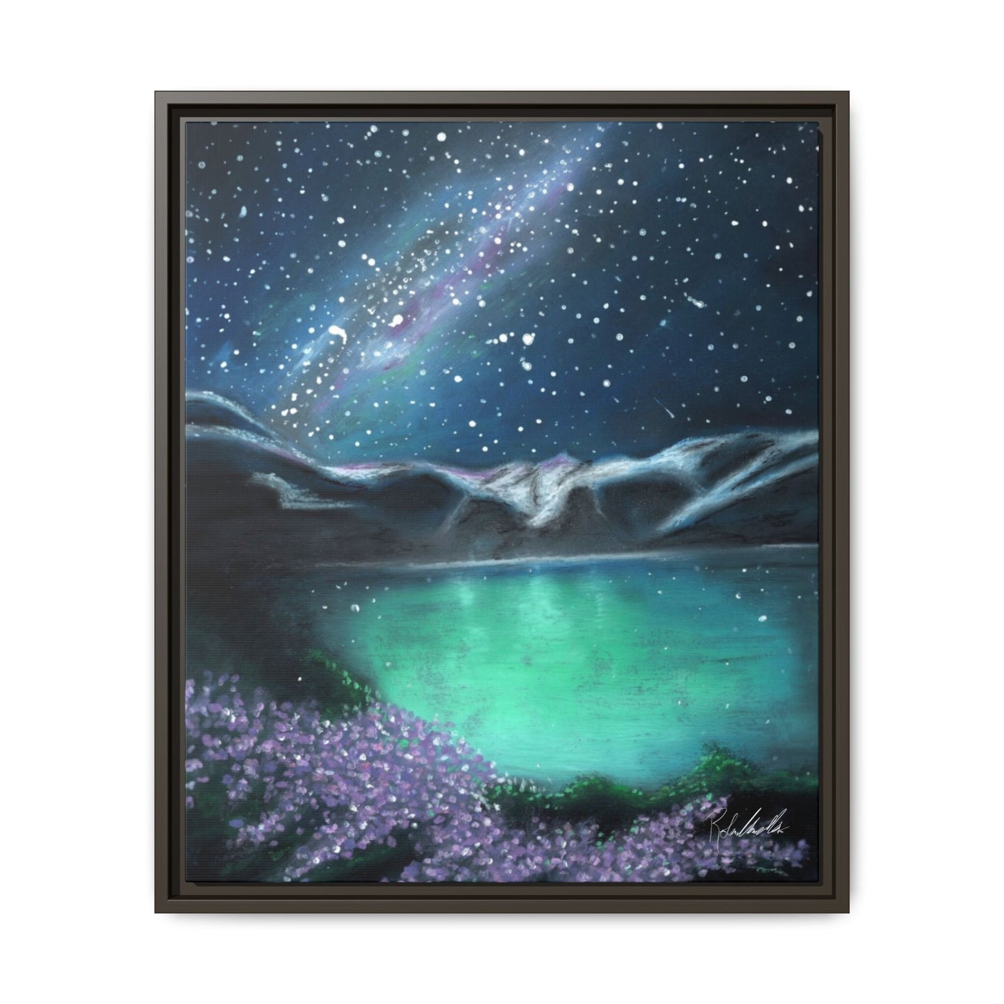 Night Sky over Spring Lake Framed Wall Art
