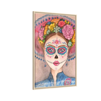 Day of the Dead Skull Woman Framed Wall Art