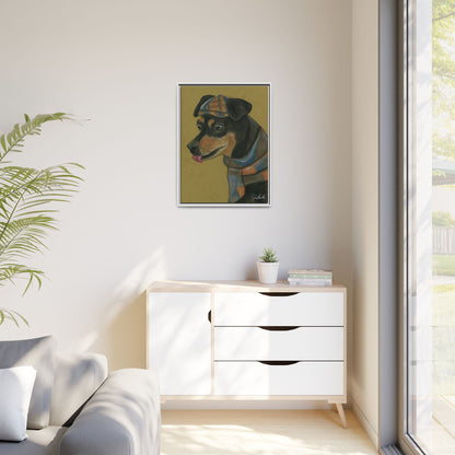 Small Chihuahua Dog in Hat Framed Wall Art
