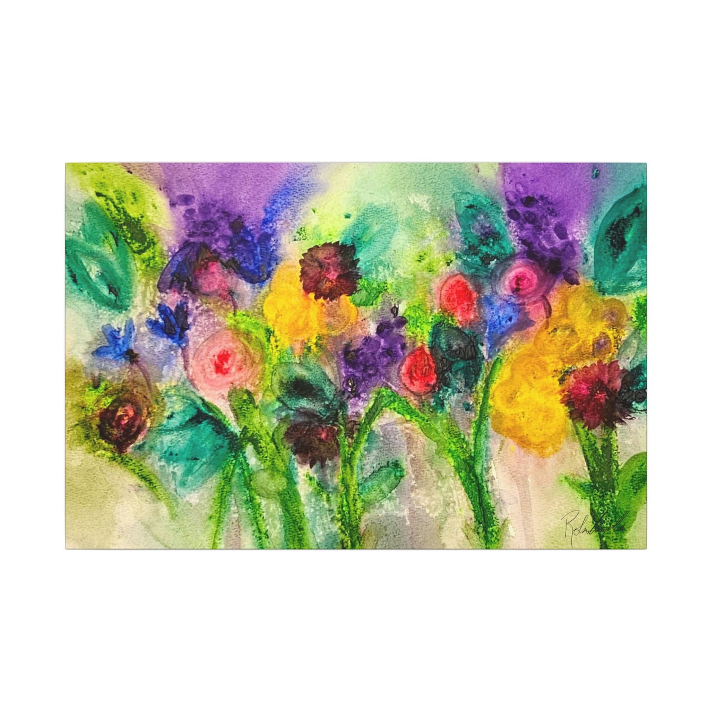 Abstract Flowers Canvas Gallery Wrap