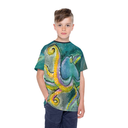 Kids Octopus Sports Jersey — Colorful Ocean Art Athletic Tee