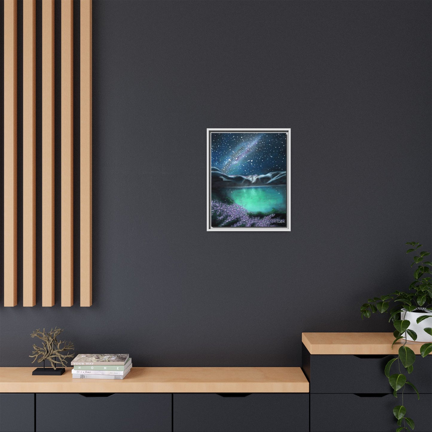 Night Sky over Spring Lake Framed Wall Art