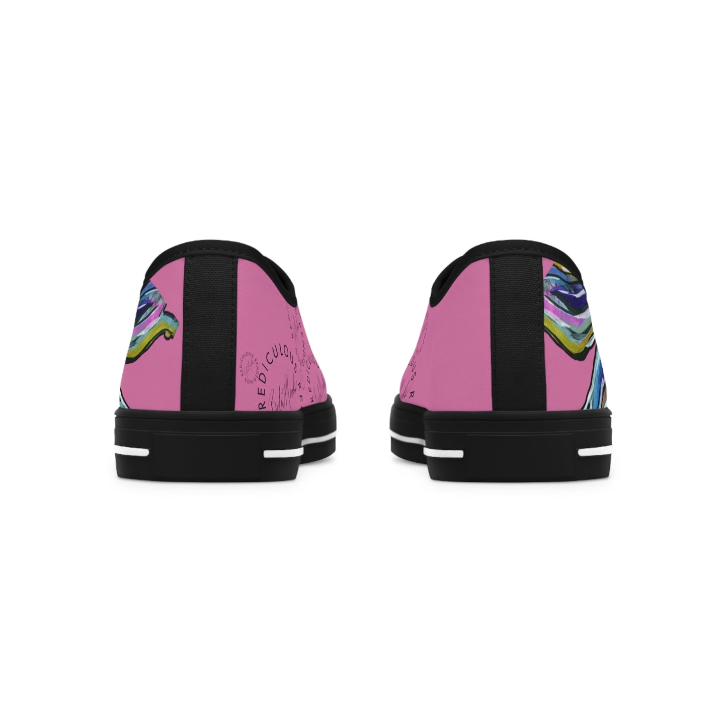 Pink Abstract Horse Unisex Low-Top Sneakers