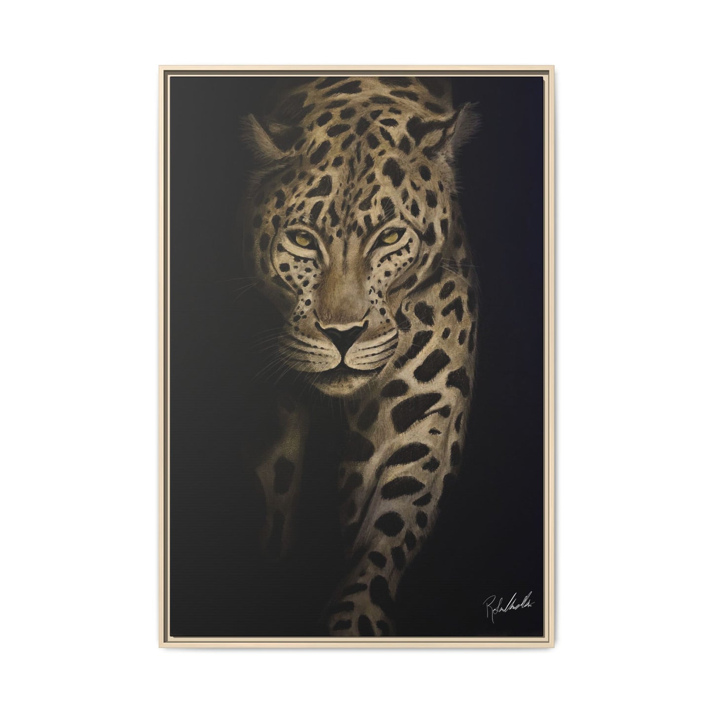 Leopard at Night Framed Wall Art