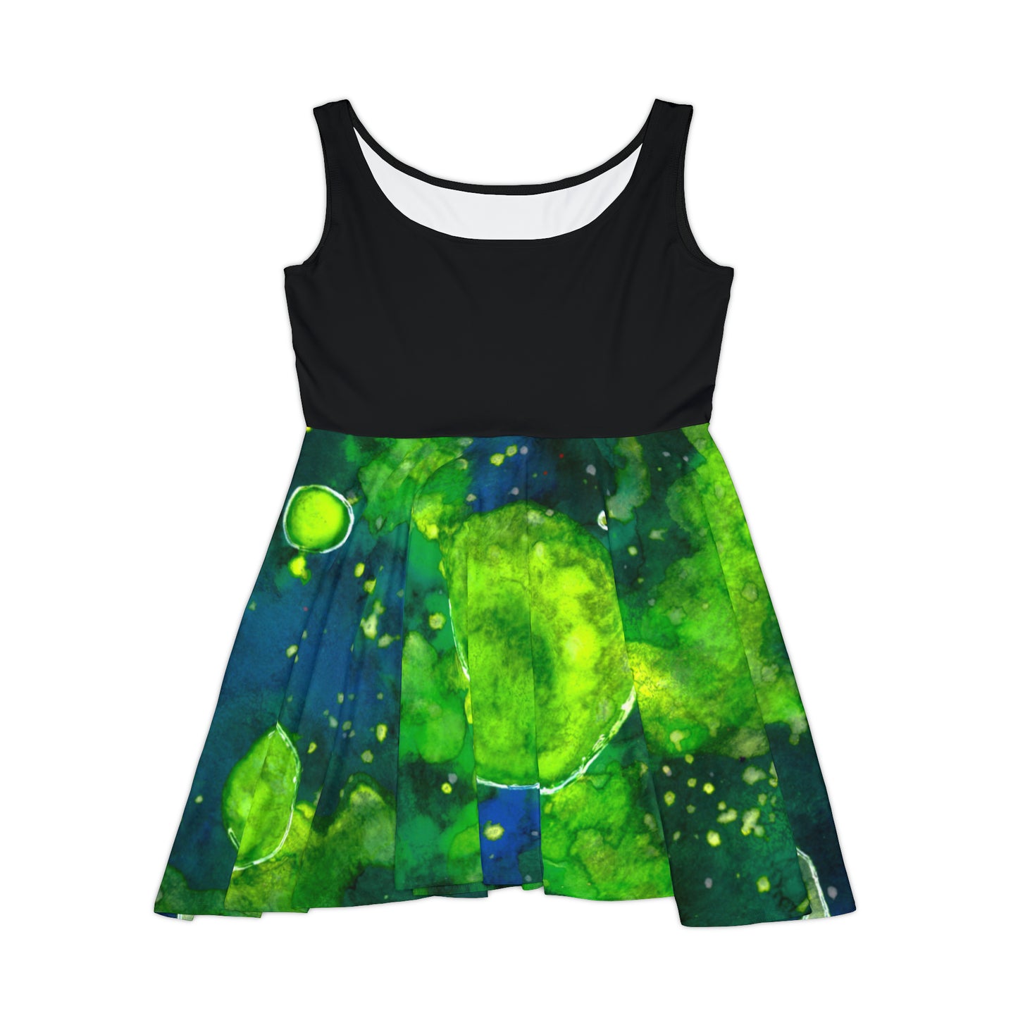 Green Galaxy Women's Skater Dress (AOP)