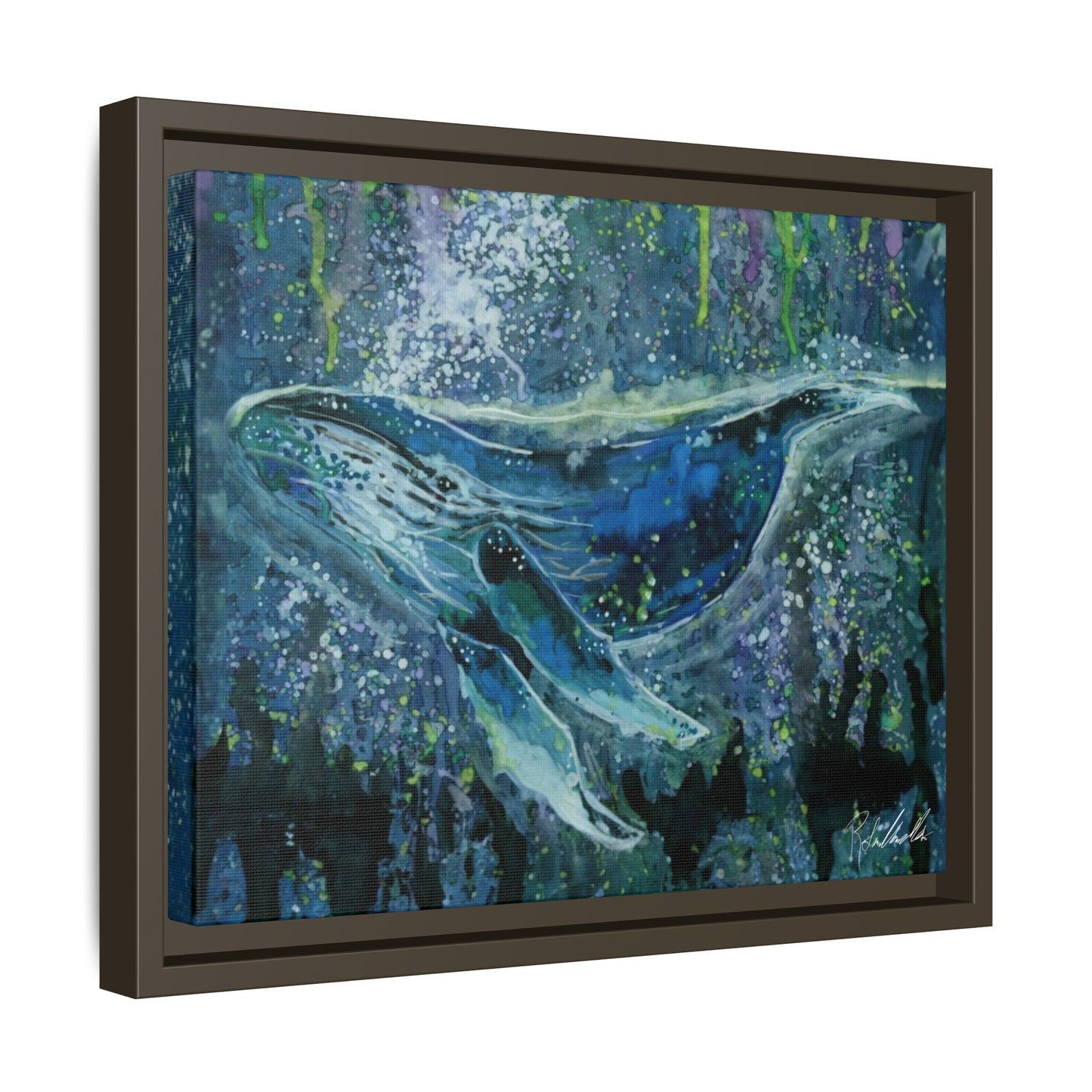 Watercolor Whale Framed Wall Art