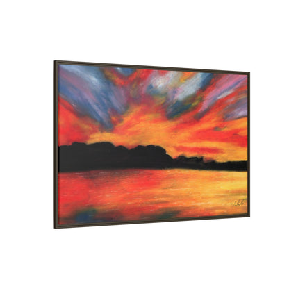 Sunset Over The Lake Framed Wall Art