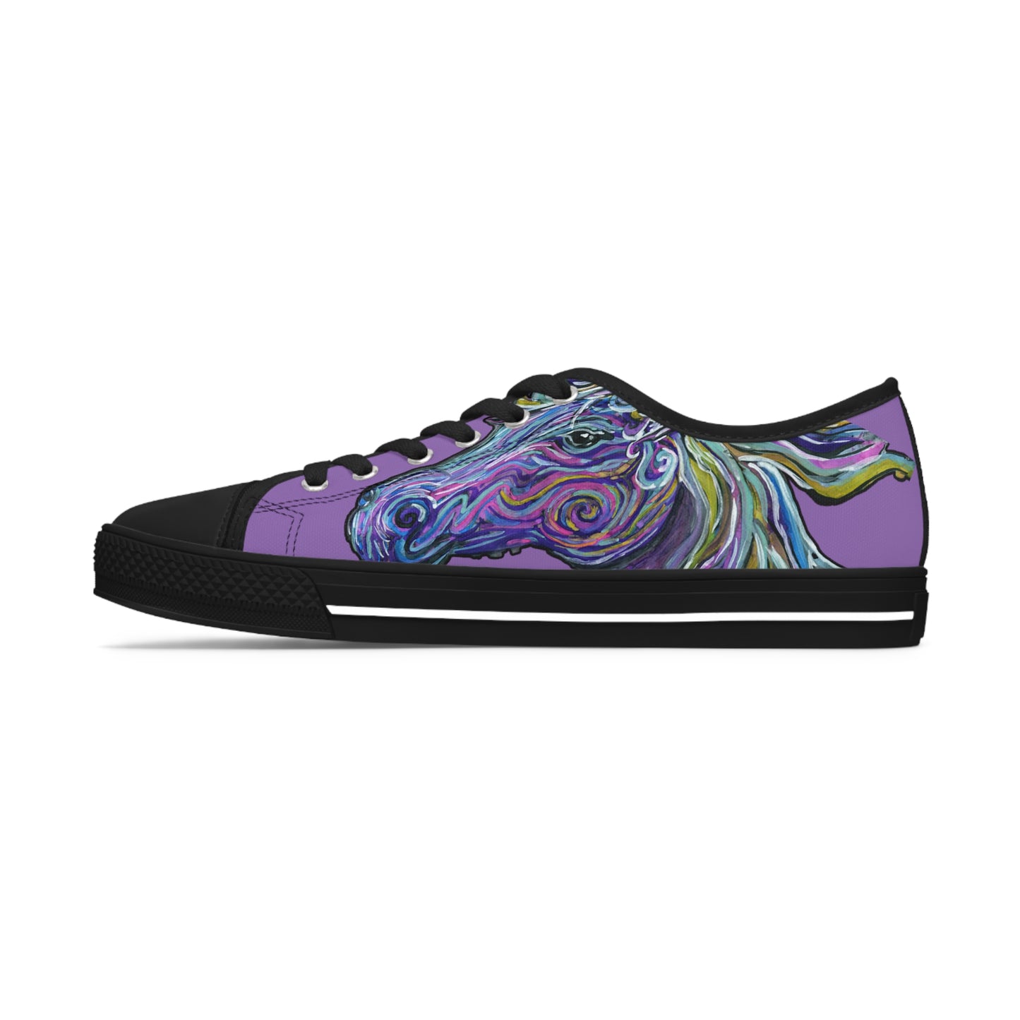 Purple Abstract Horse Unisex Low-Top Sneakers