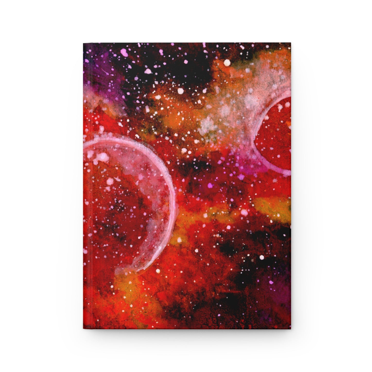 Orange Moons Galaxy Hardcover Journal Matte 150 Pages, Printed Cover