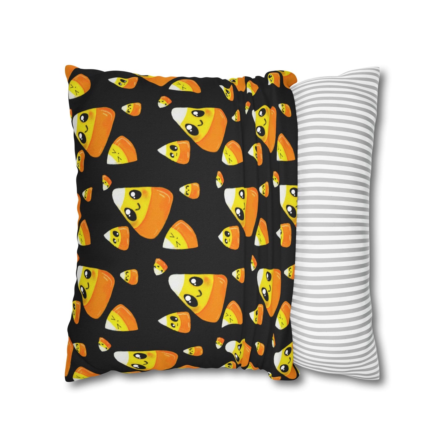 Cute Candy Corn Pattern Pillowcase — Halloween Decorative Throw Pillow Cover