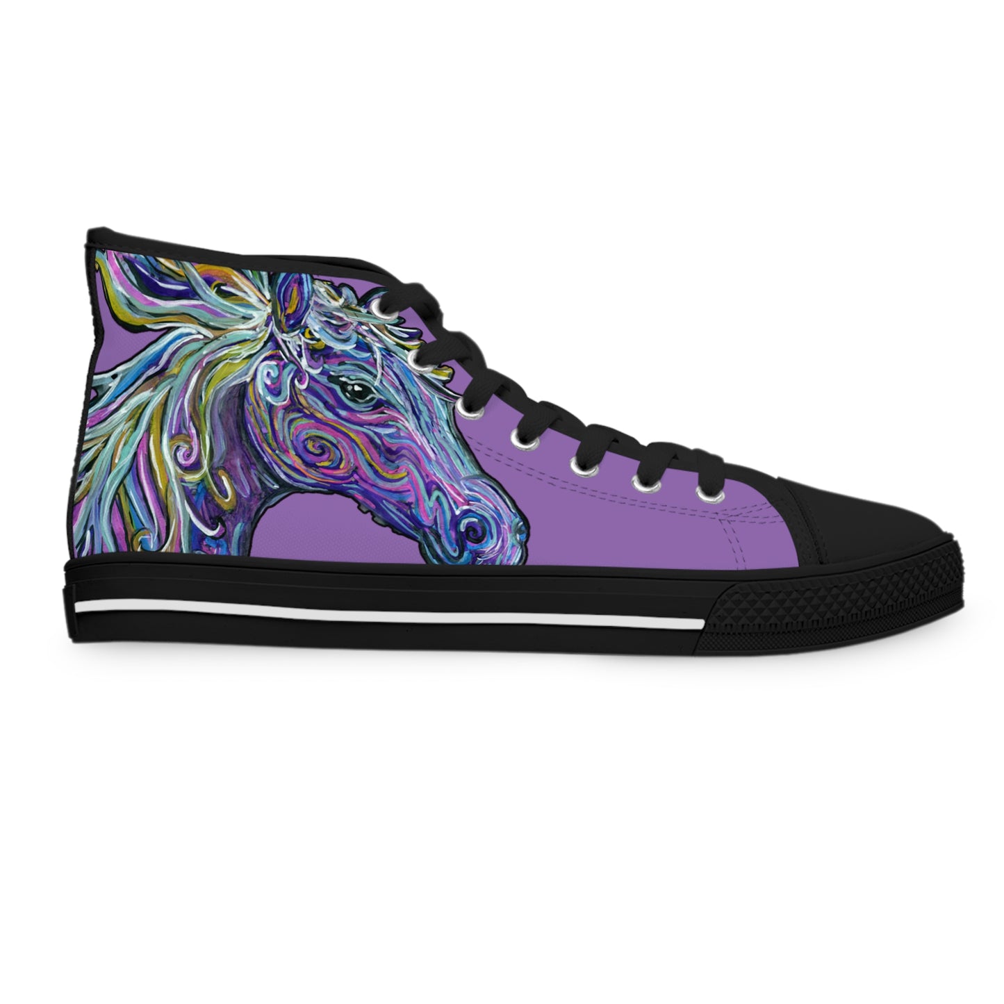 Purple Abstract Horse Unisex High Top Sneakers