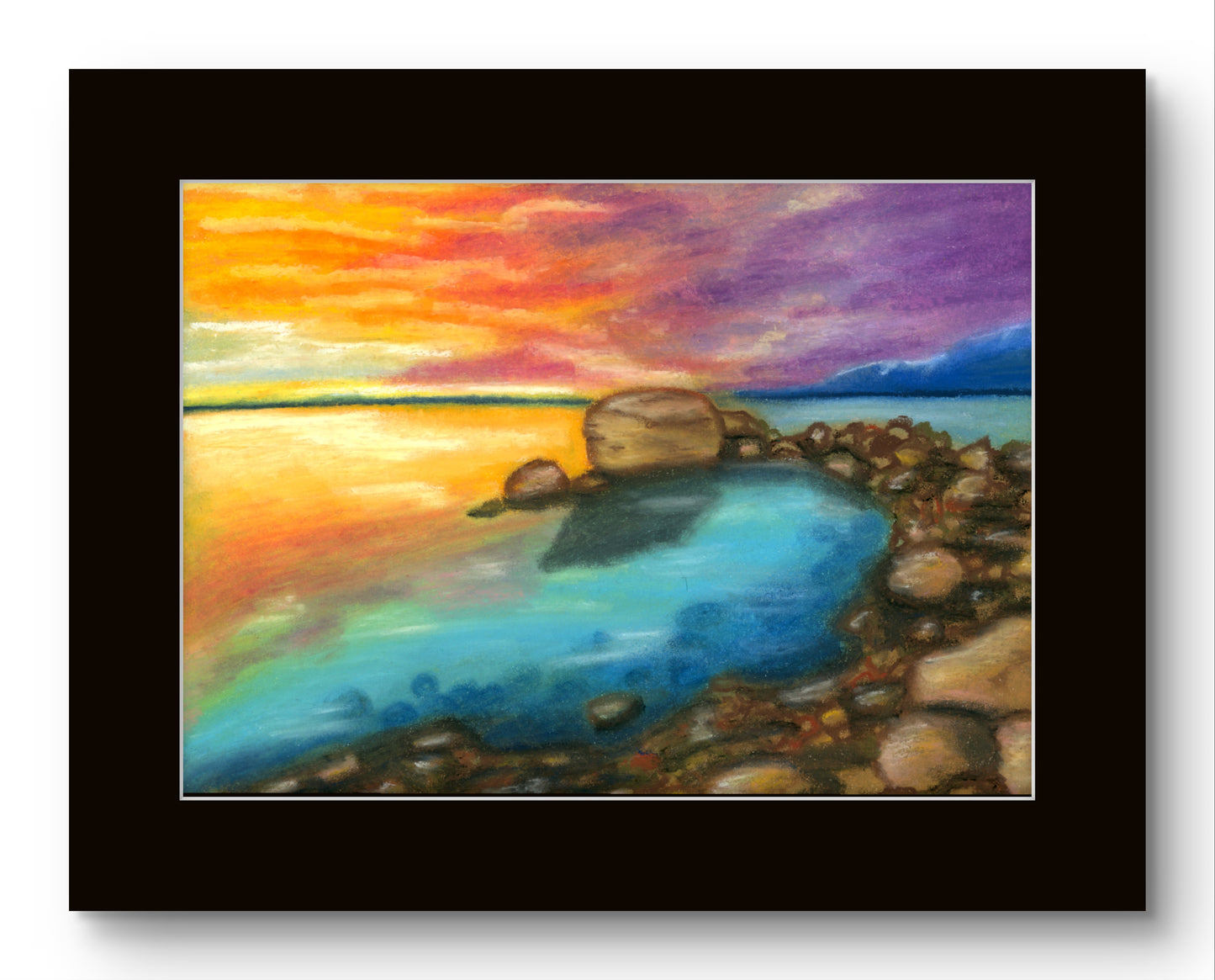 Sunset Ocean Views Watercolor 8x10 Museum Grade Fine Art Print