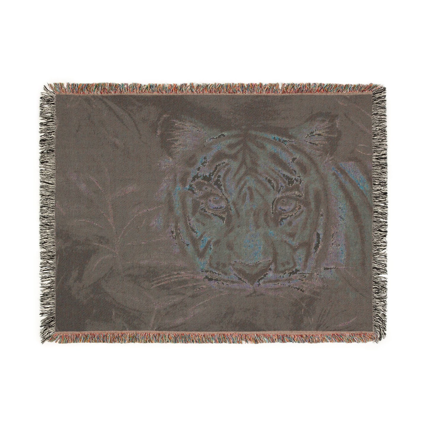 Tiger Woven Blanket — Jungle Tiger Throw with Fringe