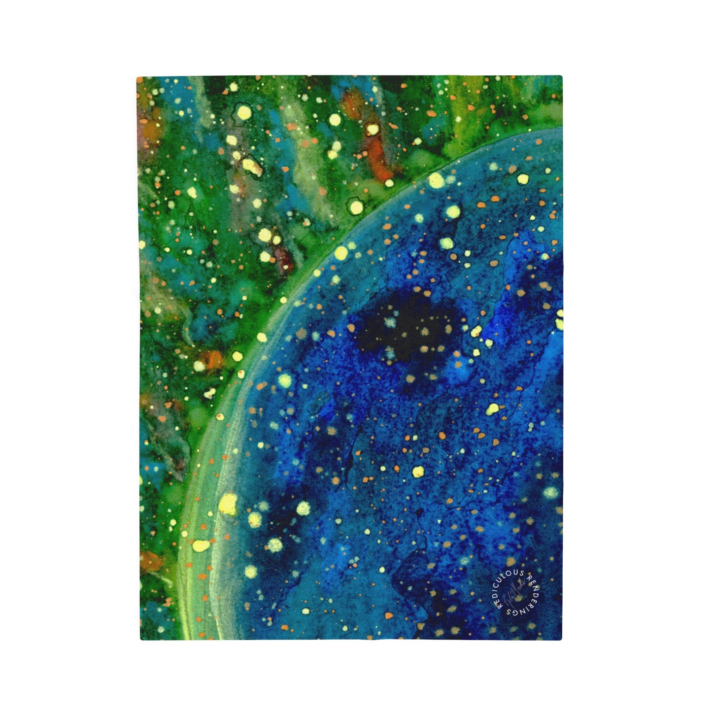 Blue Planet Galaxy Velveteen Plush Blanket