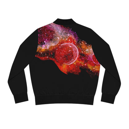 Cosmic Bloom Bomber Jacket — Women's Galaxy Art Outerwear