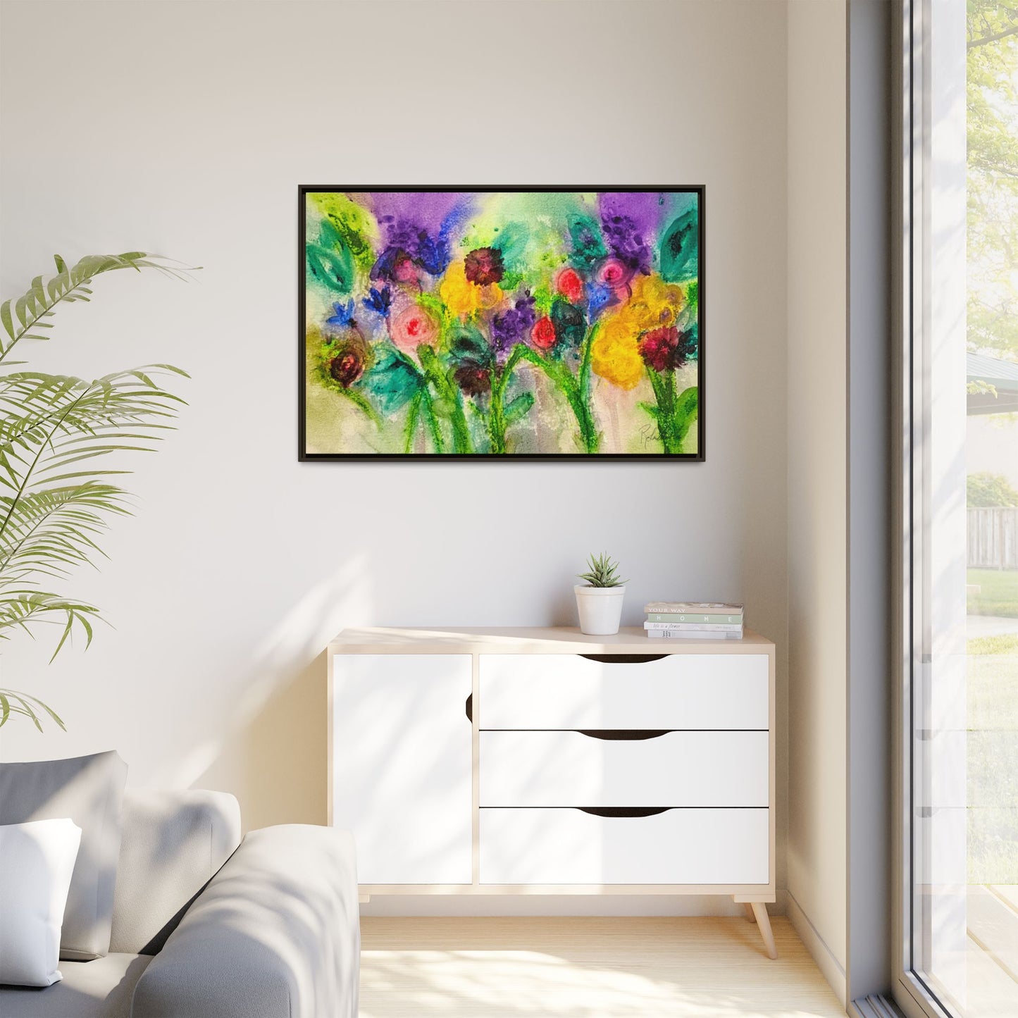 Abstract Flowers Framed Wall Art