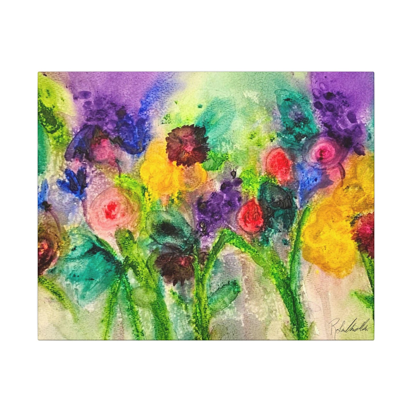Abstract Flowers Canvas Gallery Wrap