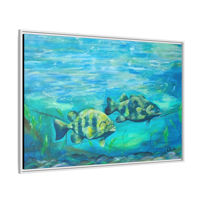 Framed Matte Canvas - Underwater Fish Scene