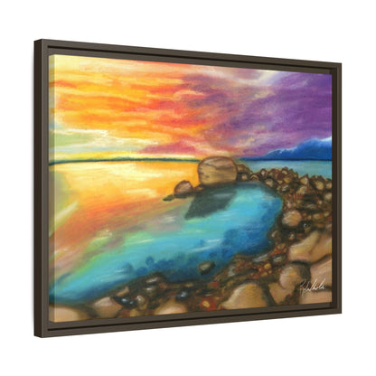 Sunset Ocean Beach Framed Wall Art