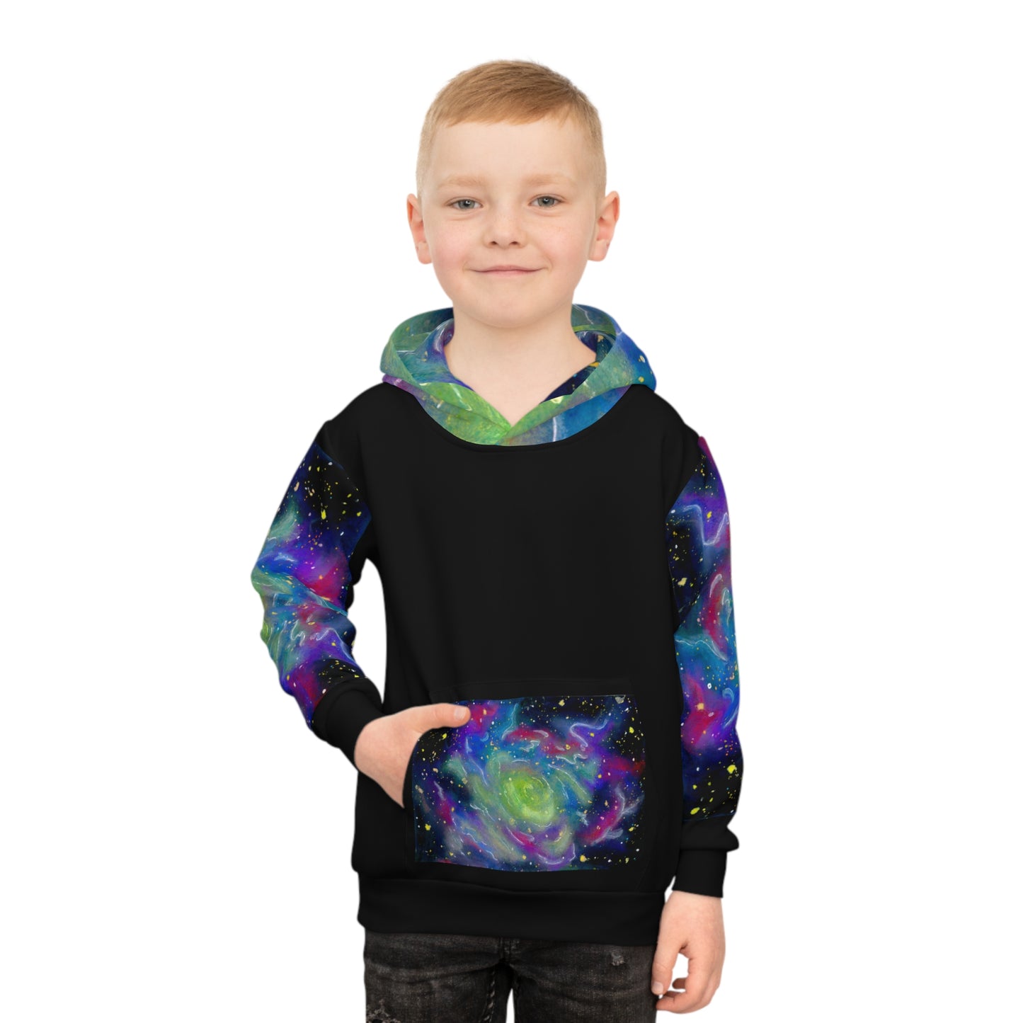 Rainbow Vortex Galaxy Children's Hoodie (AOP)