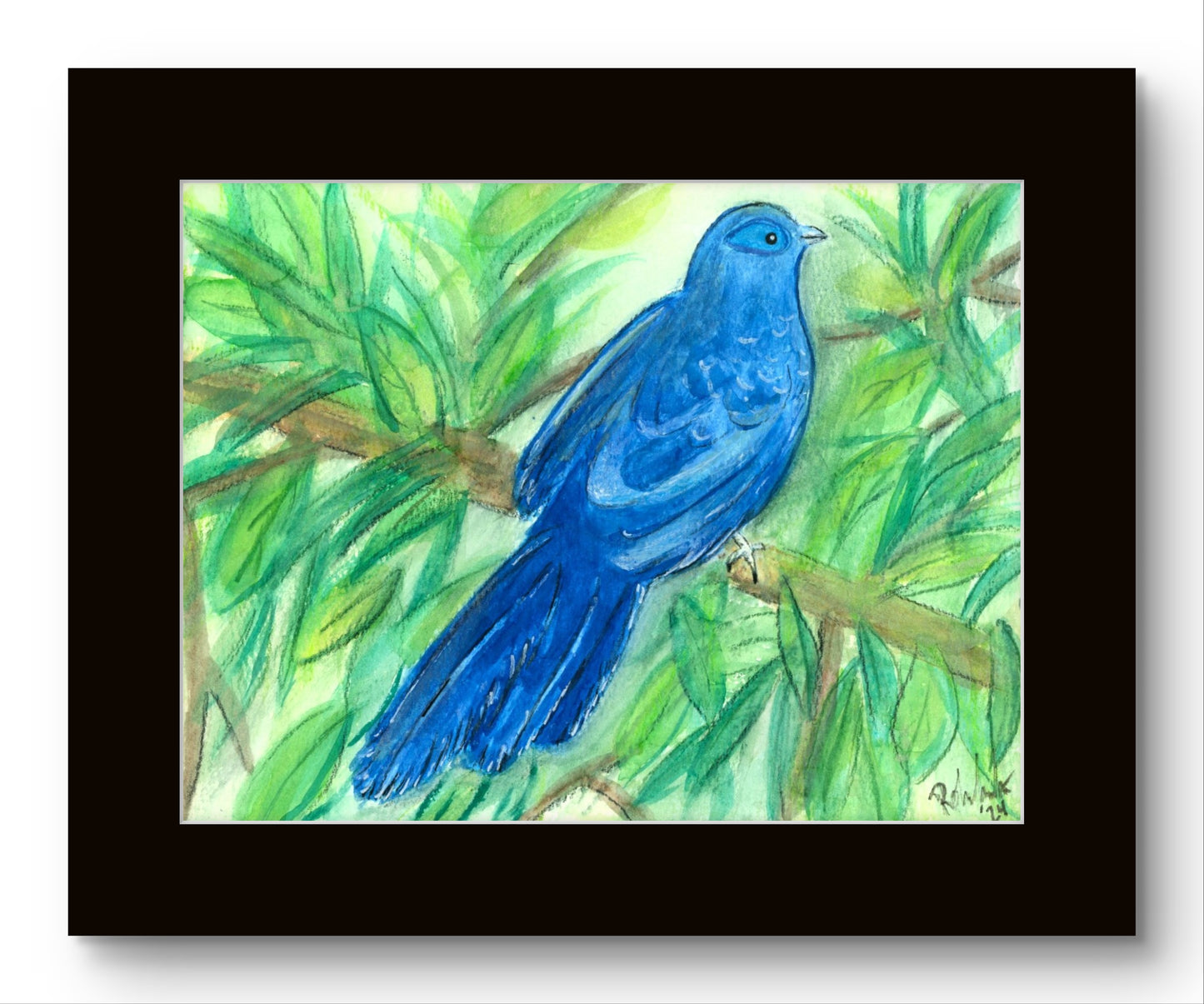 Blue Koua Bird in Tree 8x10 Museum Grade Fine Art Print