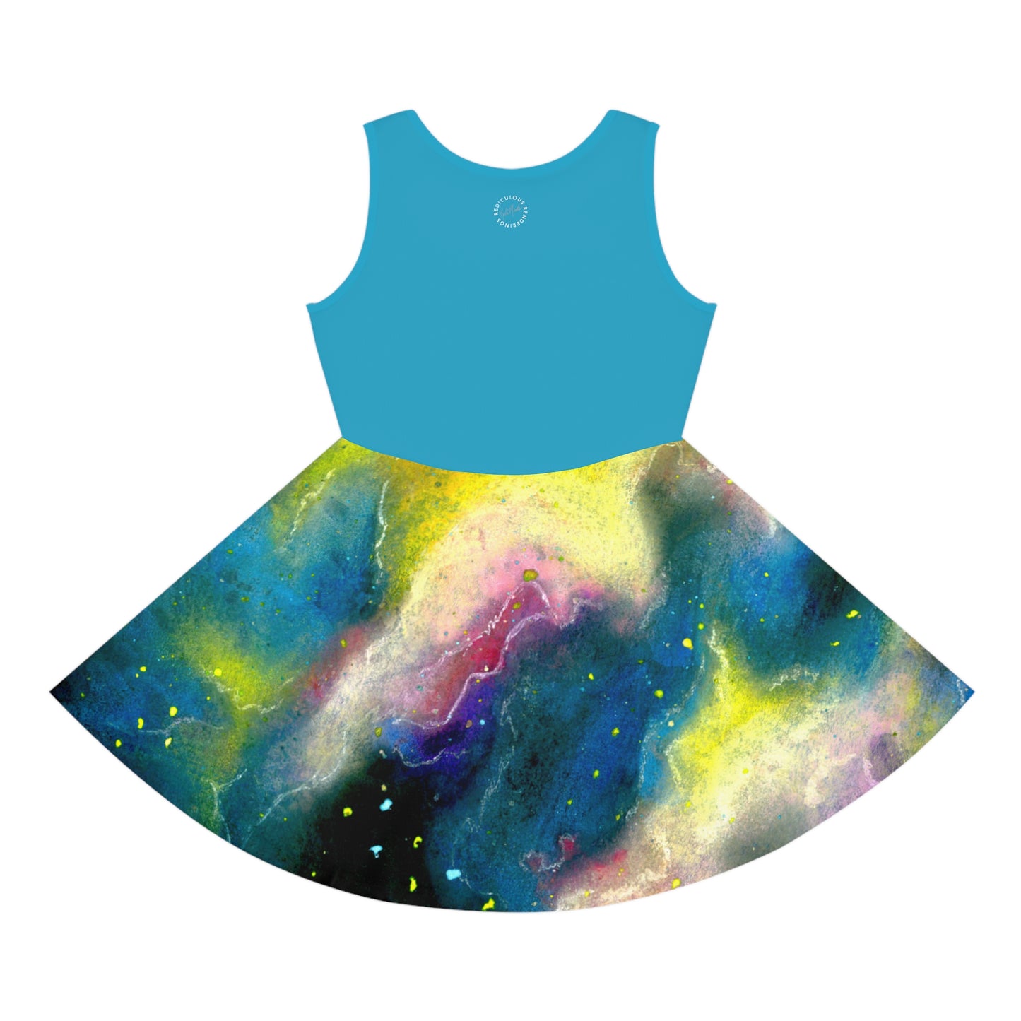 Turquois Top Sunrise Galaxy Girls' Sleeveless Sundress (AOP)