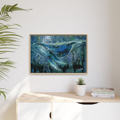 Watercolor Whale Framed Wall Art