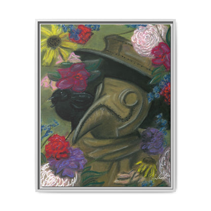 Plague Doctor and Raven Framed Wall Art