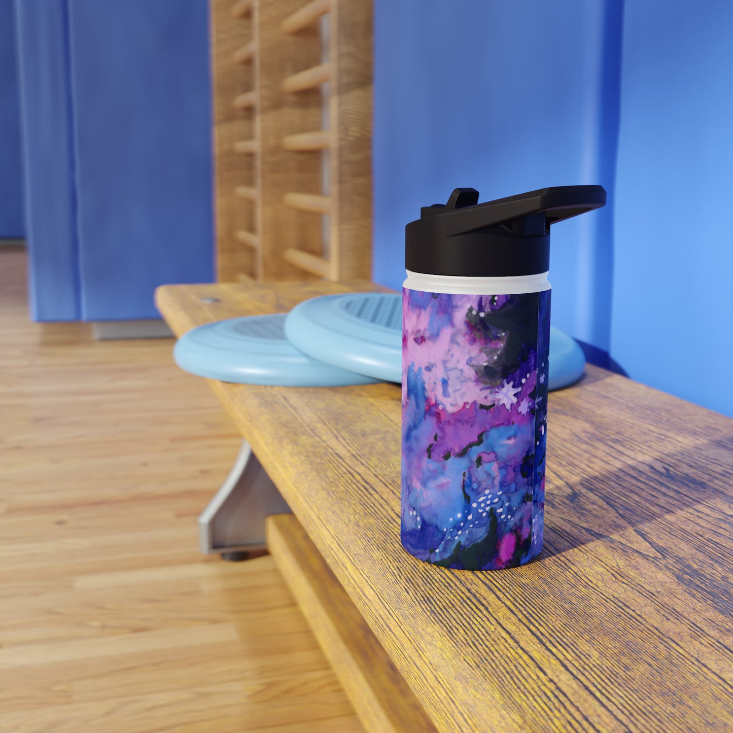 Purple Galaxy Stainless Steel Water Bottle, Standard Lid