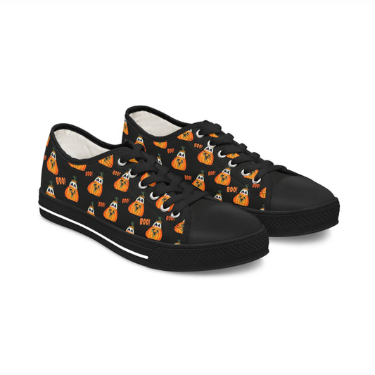 Halloween Ghost in Pumpkin Boo Unisex Classic Low Top Sneaker Shoes