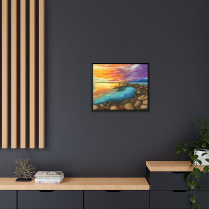 Sunset Ocean Beach Framed Wall Art