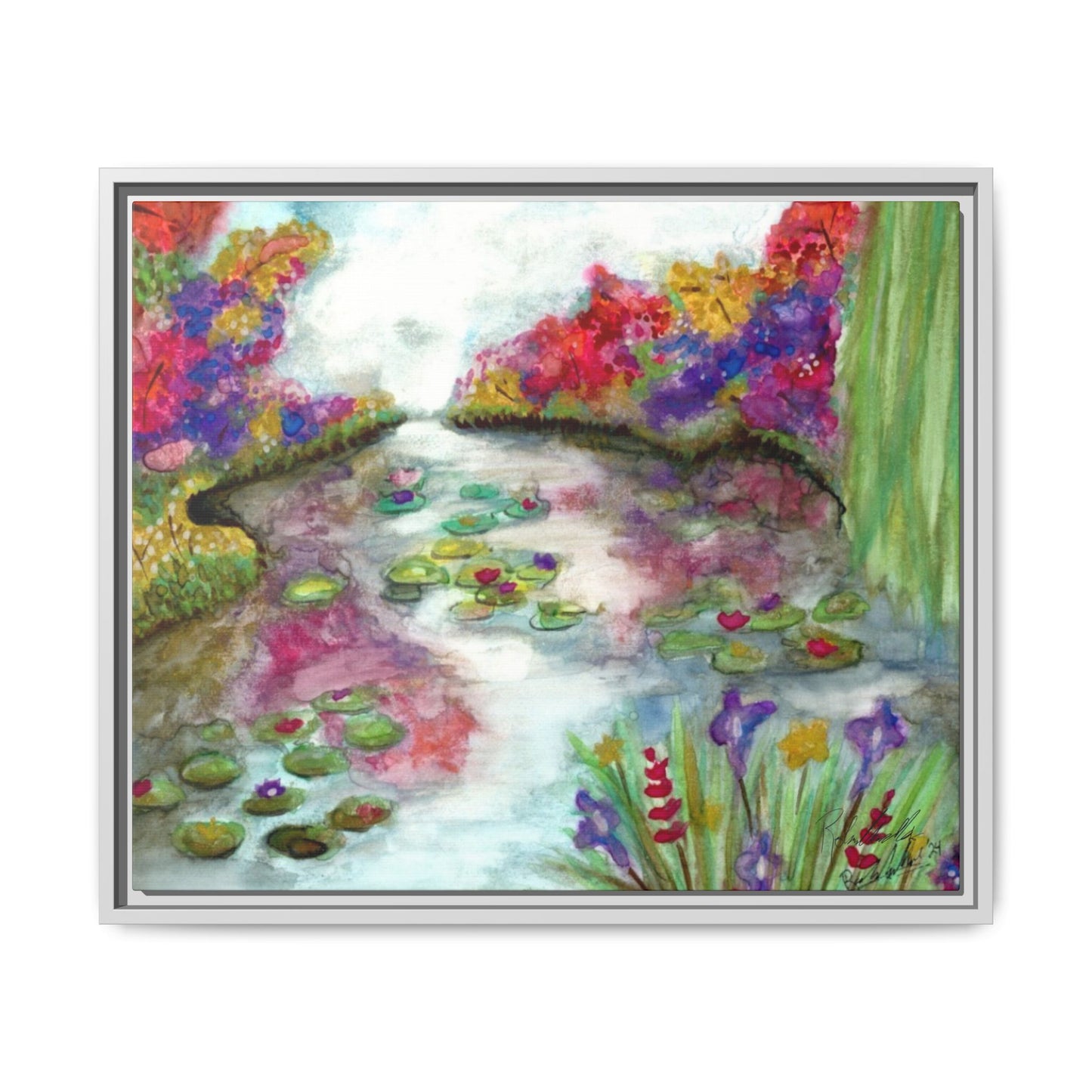 Floral Summer Pond Framed Wall Art