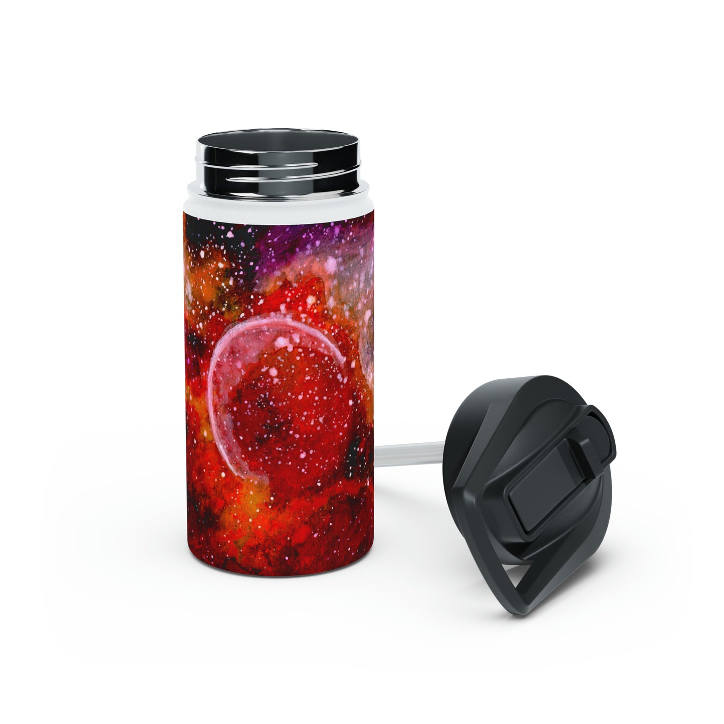 Orange Moons Galaxy Stainless Steel Water Bottle, Standard Lid