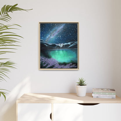 Night Sky over Spring Lake Framed Wall Art