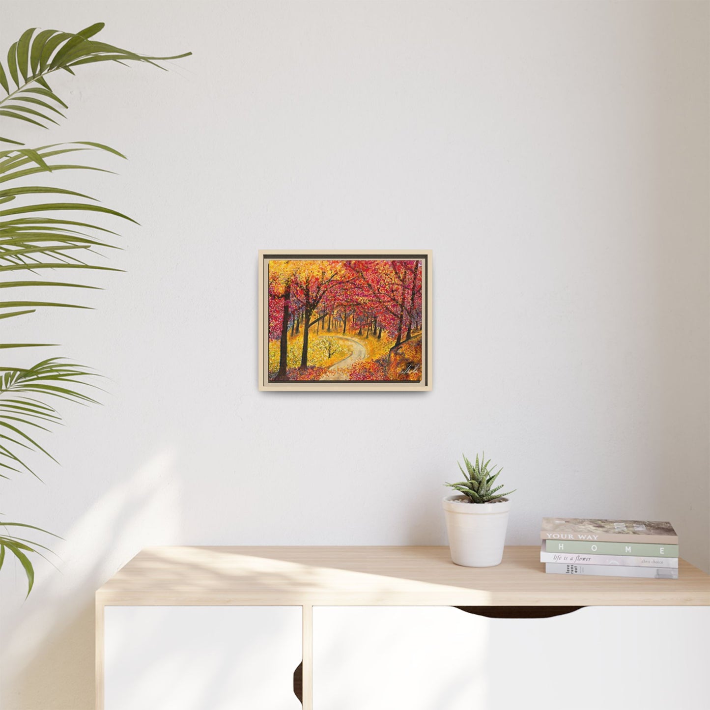 Vibrant Fall Forest Framed Wall Art
