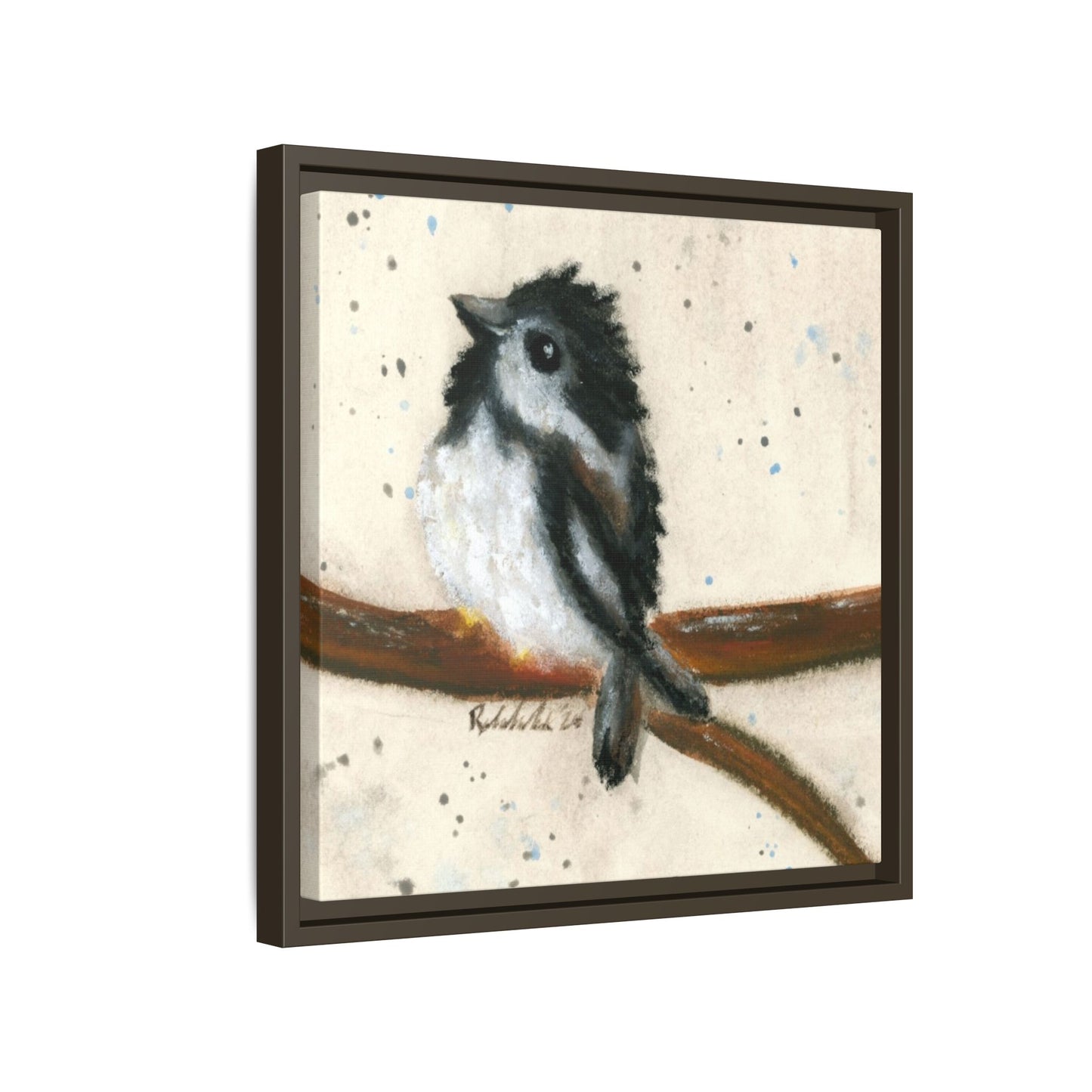 Black Finch Bird Framed Wall Art